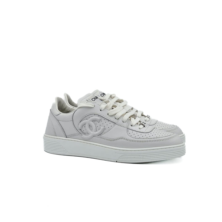 Chanel CC Low Top White Sneakers