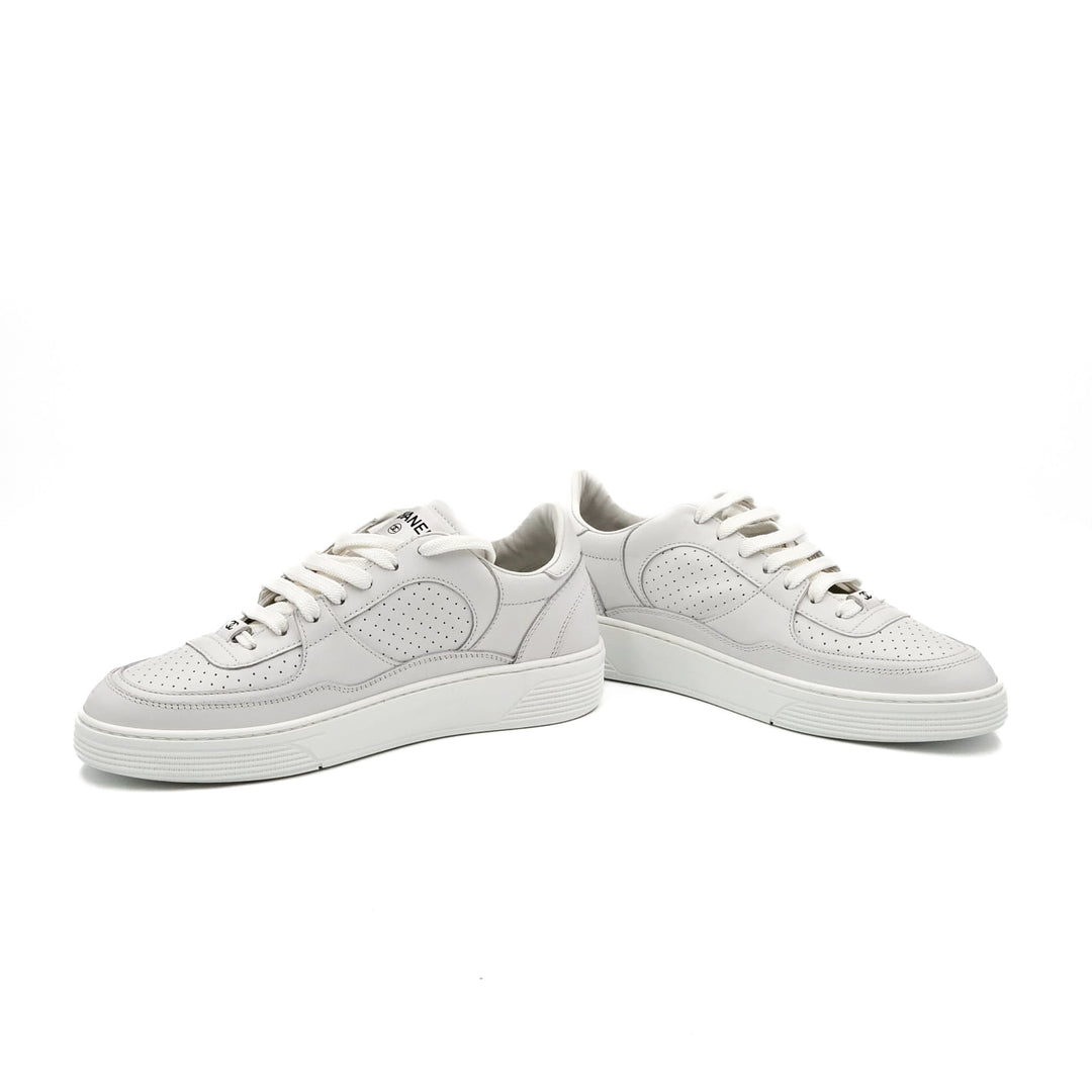 Chanel CC Low Top White Sneakers