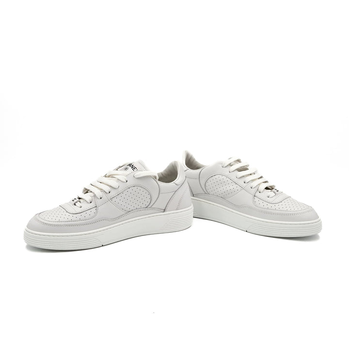 Chanel CC Low Top White Sneakers