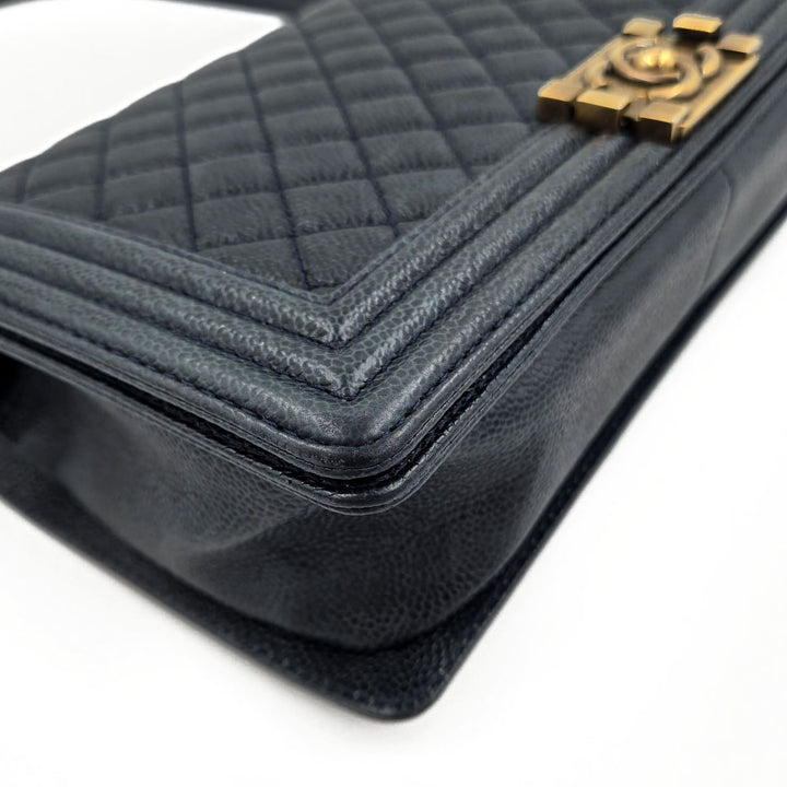 Chanel Large Blue Calfskin Boy Bag