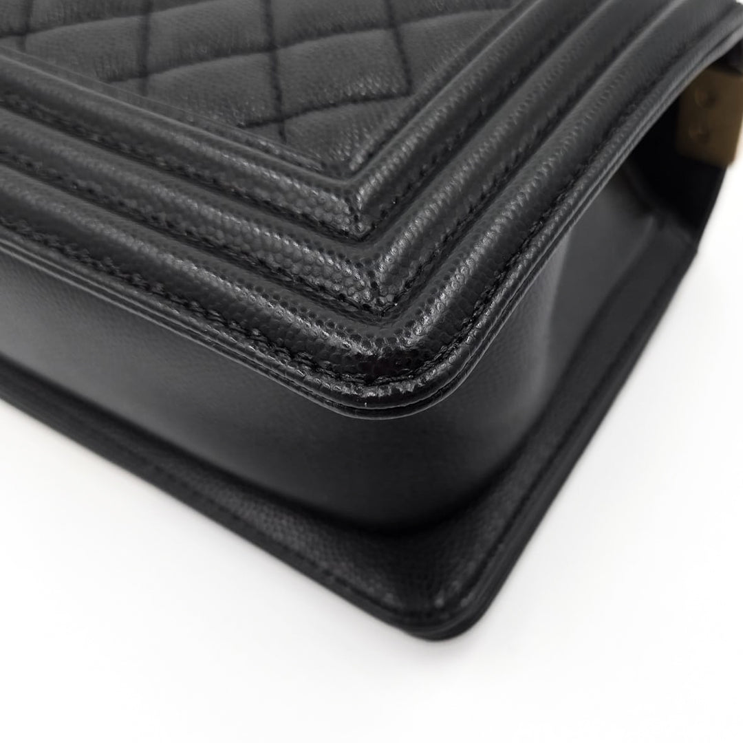 Chanel Small Black Calfskin Boy Bag