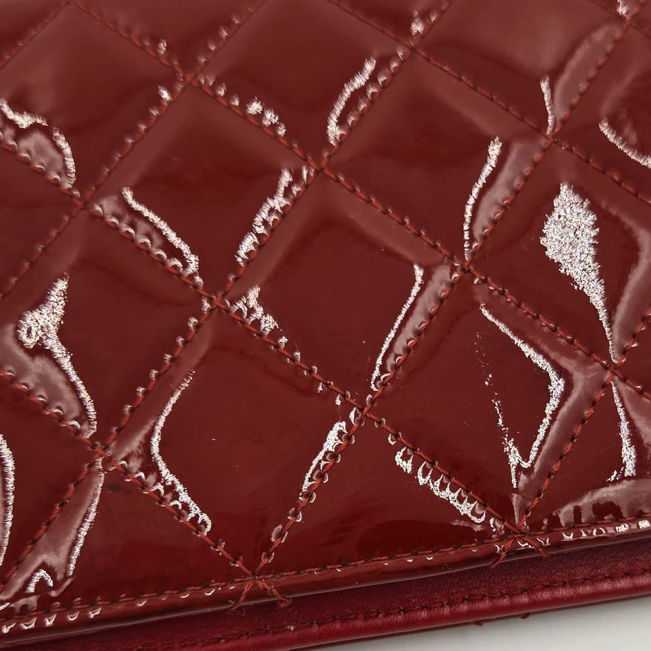 Chanel Patent Quilted Flap Wallet
