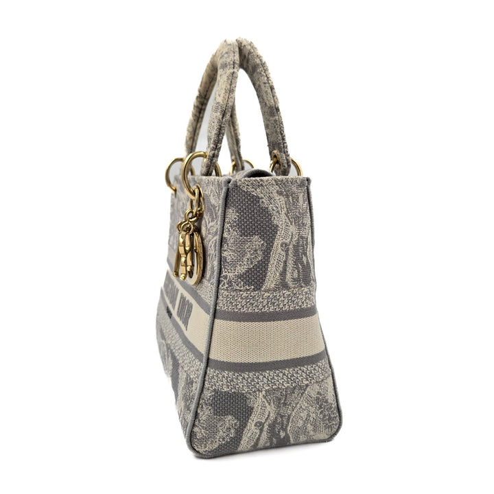 Christian Dior Medium Embroidered Canvas Lady D-Lite