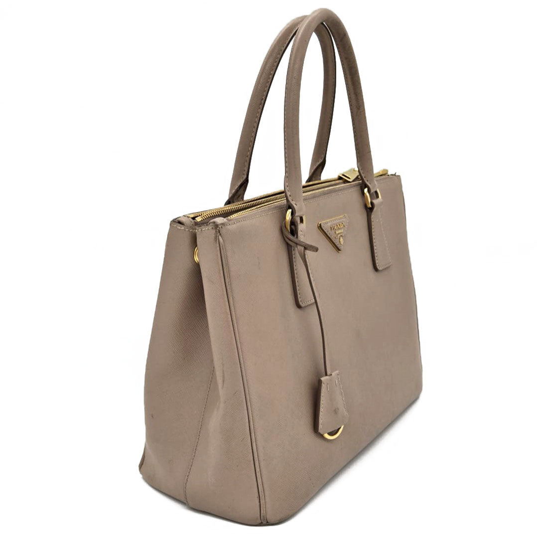 Prada Large Nude Galleria Saffiano Leather Bag