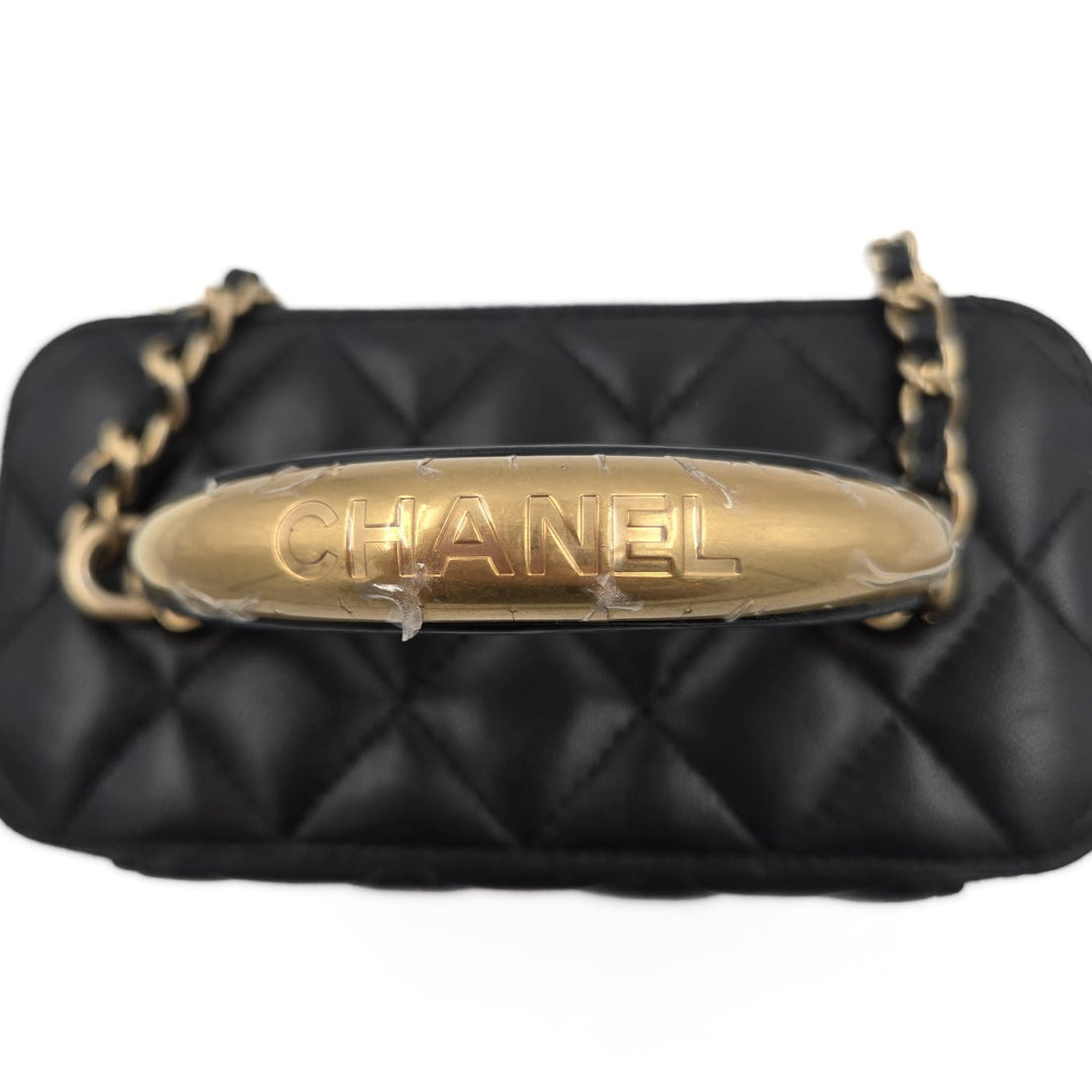 Chanel Lambskin Gold Top Handle Vanity Case