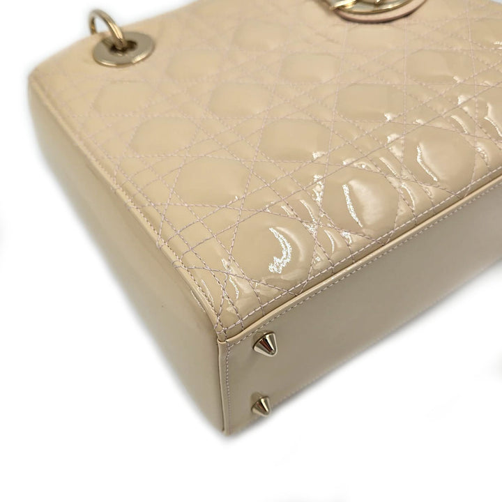 Christian Dior Patent Medium Lady Dior Bag