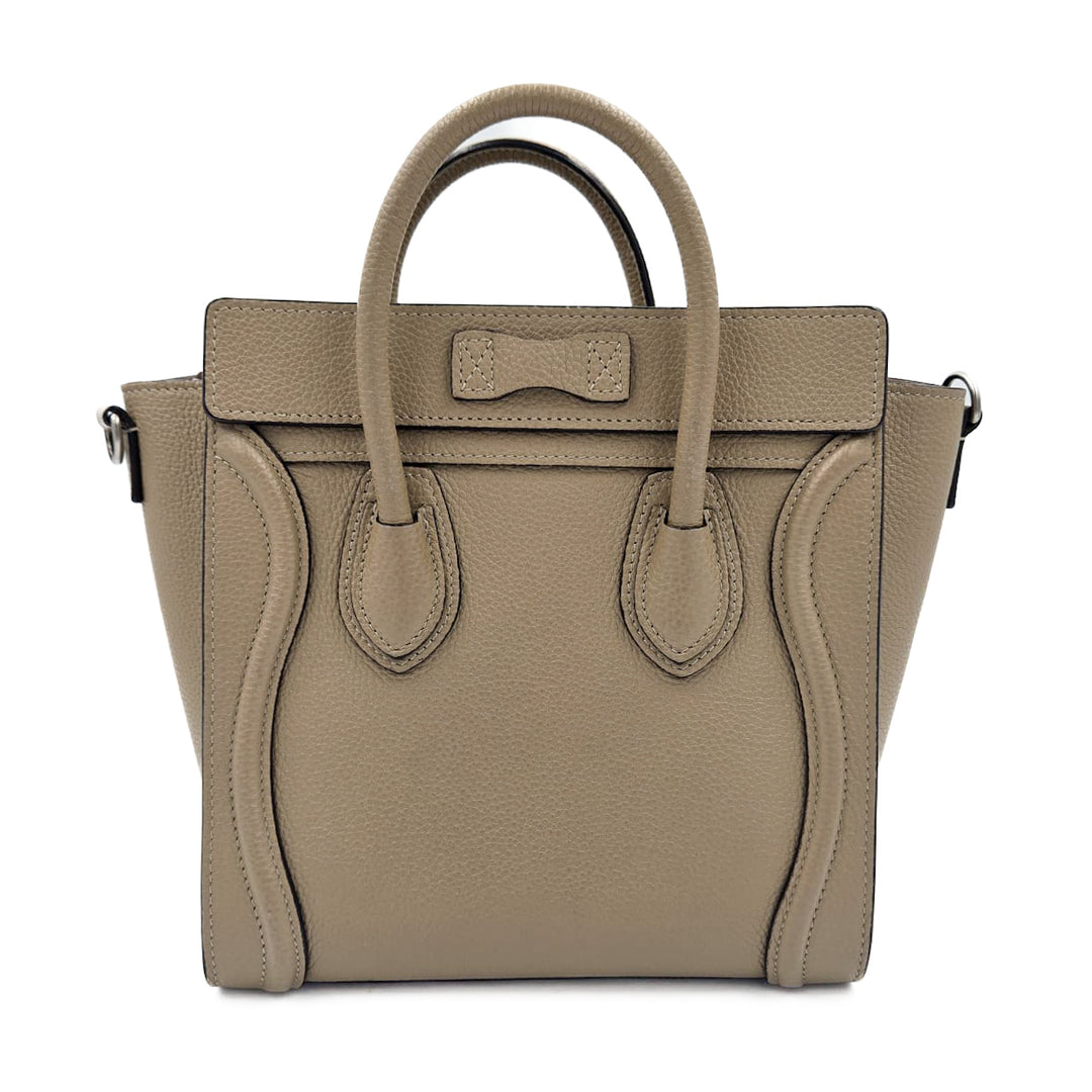 Celine Drummed Calfskin Nano Luggage Bag