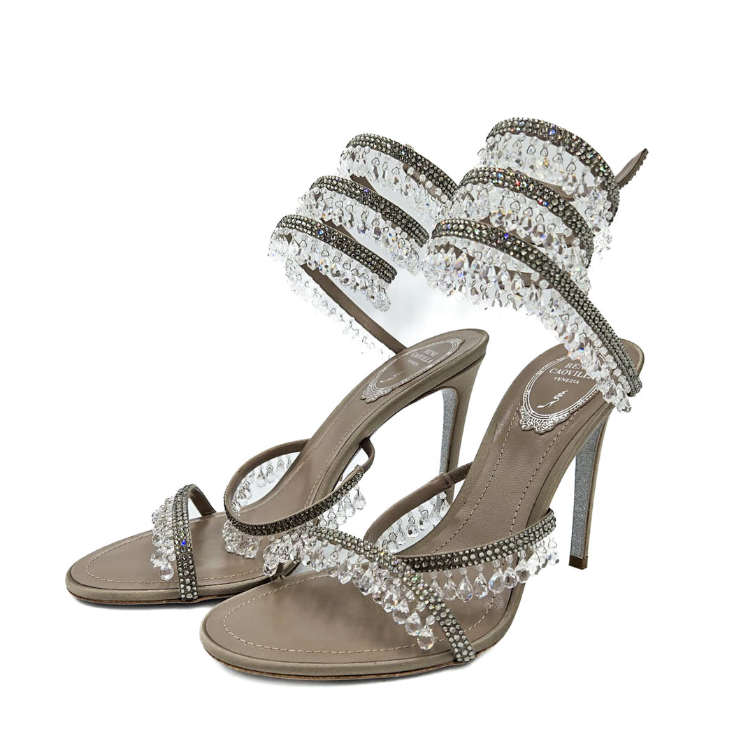 Rene Caovilla Chandelier Crystal Sandal Heels