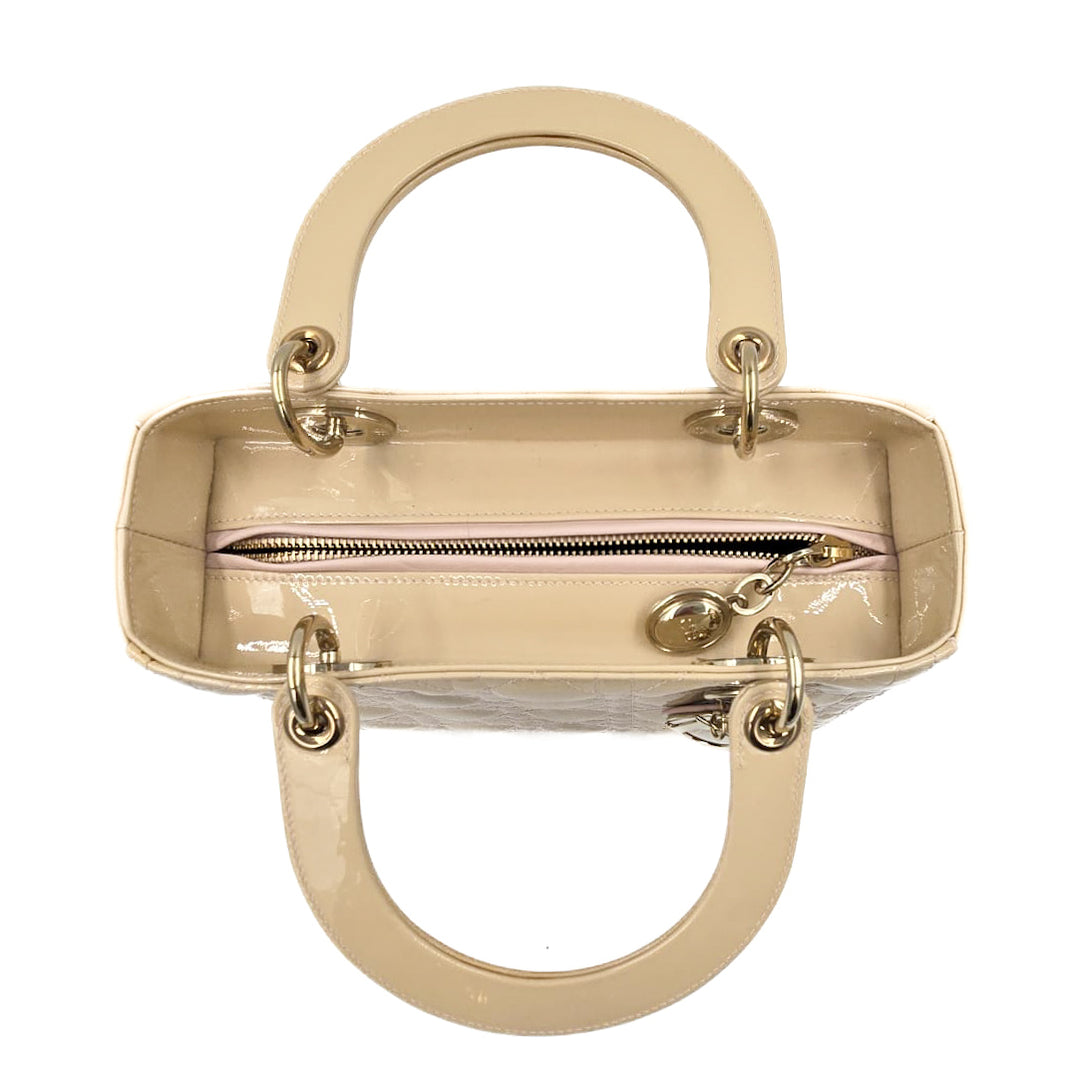 Christian Dior Patent Medium Lady Dior Bag