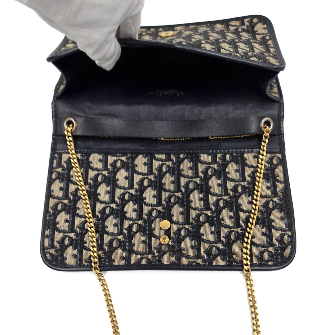 Christian Dior Vintage Monogram Canvas Chain Shoulder Flap Bag