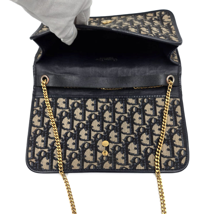 Christian Dior Vintage Monogram Canvas Chain Shoulder Flap Bag