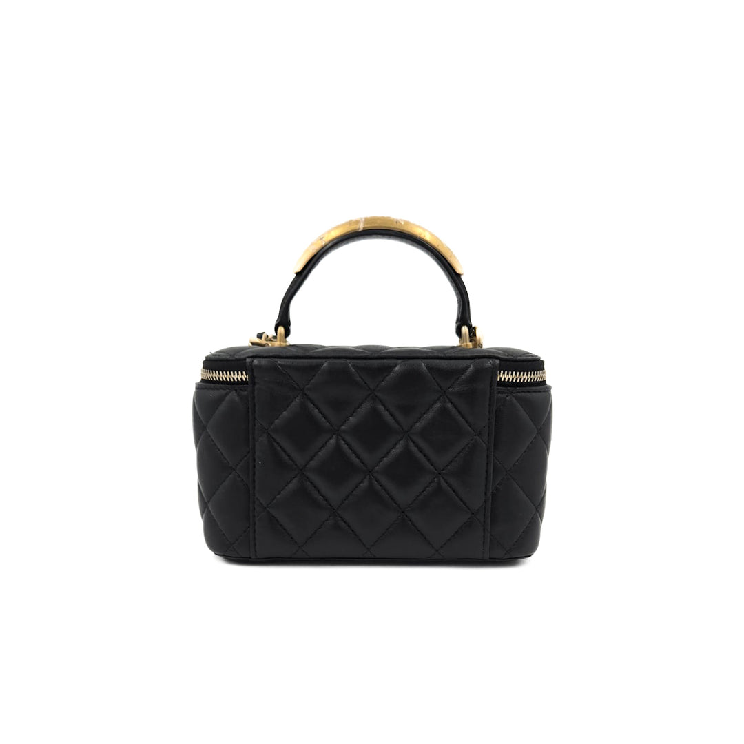 Chanel Lambskin Gold Top Handle Vanity Case