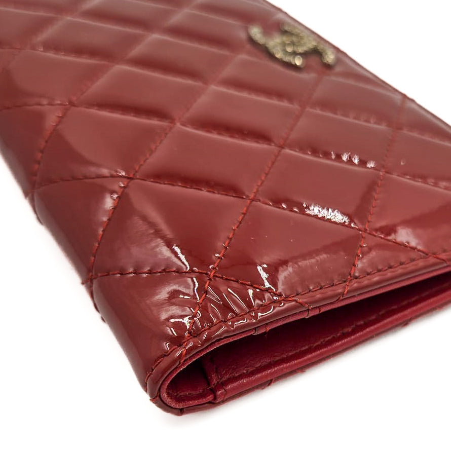 Chanel Patent Quilted Flap Wallet