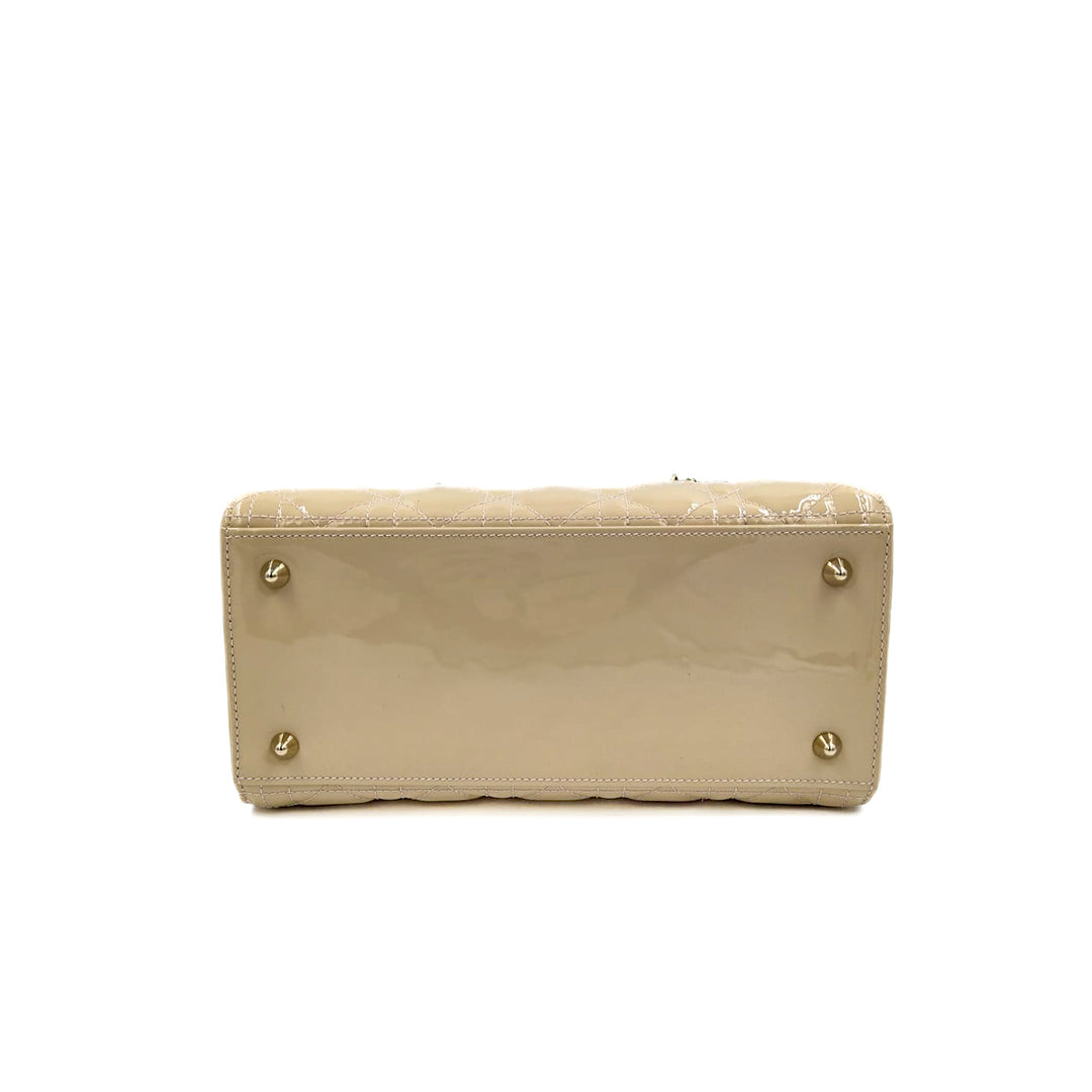 Christian Dior Patent Medium Lady Dior Bag
