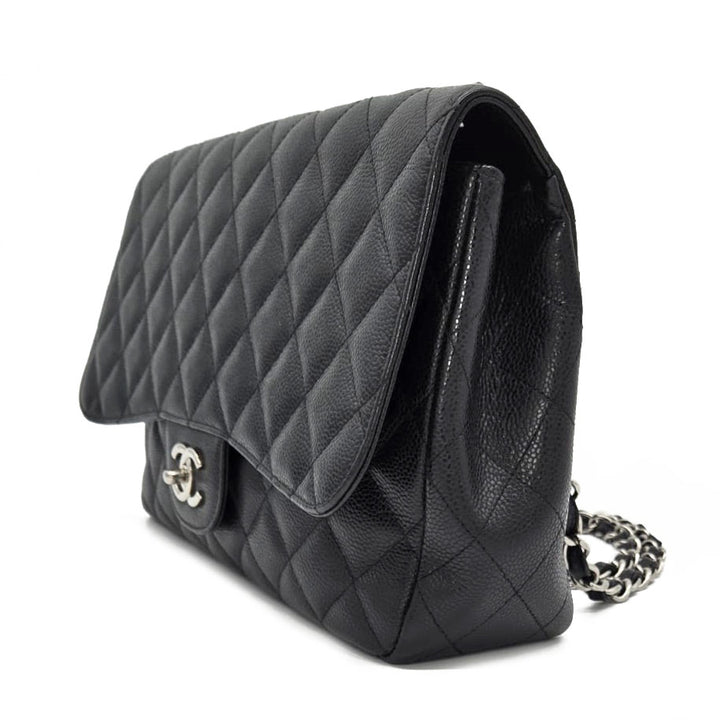 Chanel Black Caviar Classic Jumbo Single Flap Bag