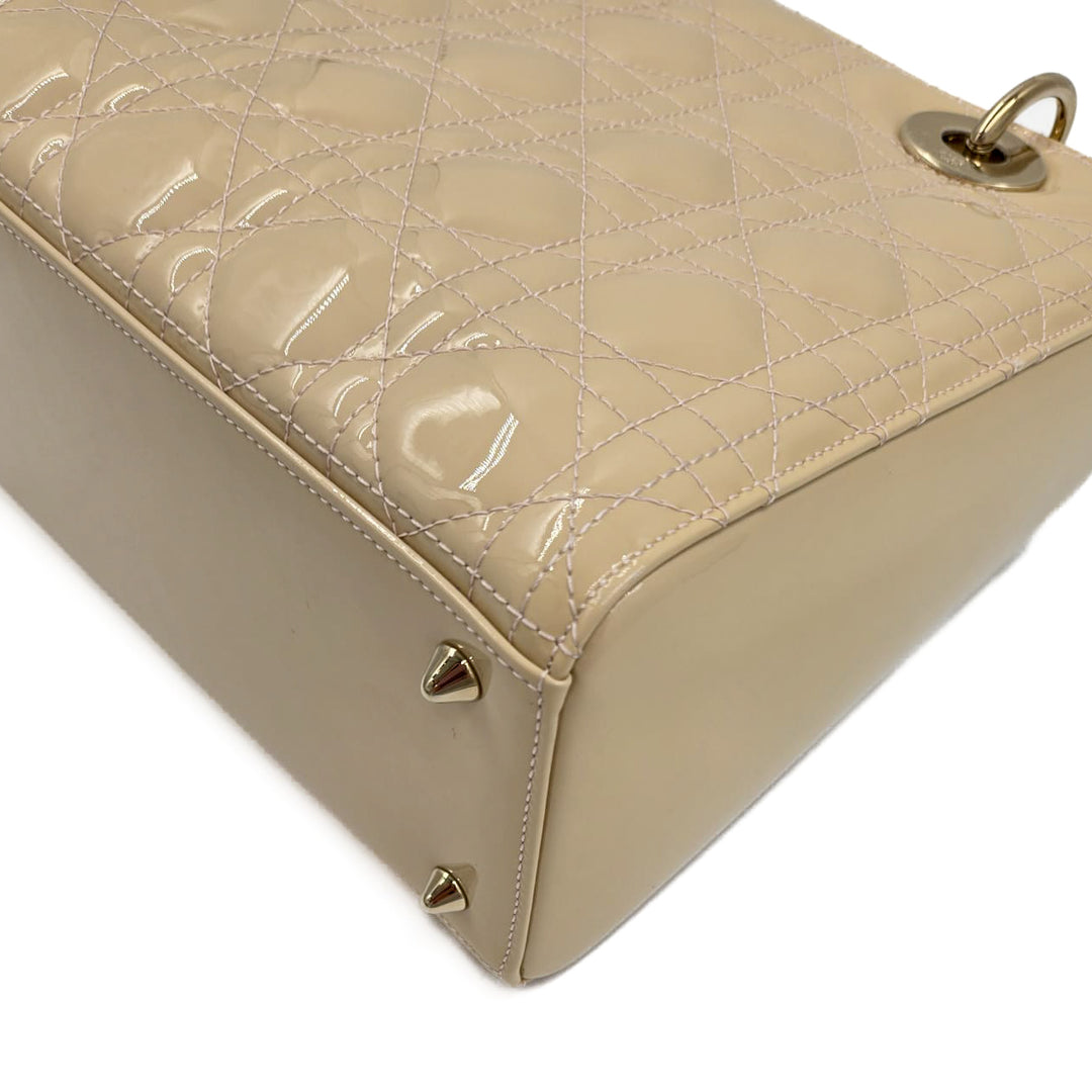 Christian Dior Patent Medium Lady Dior Bag