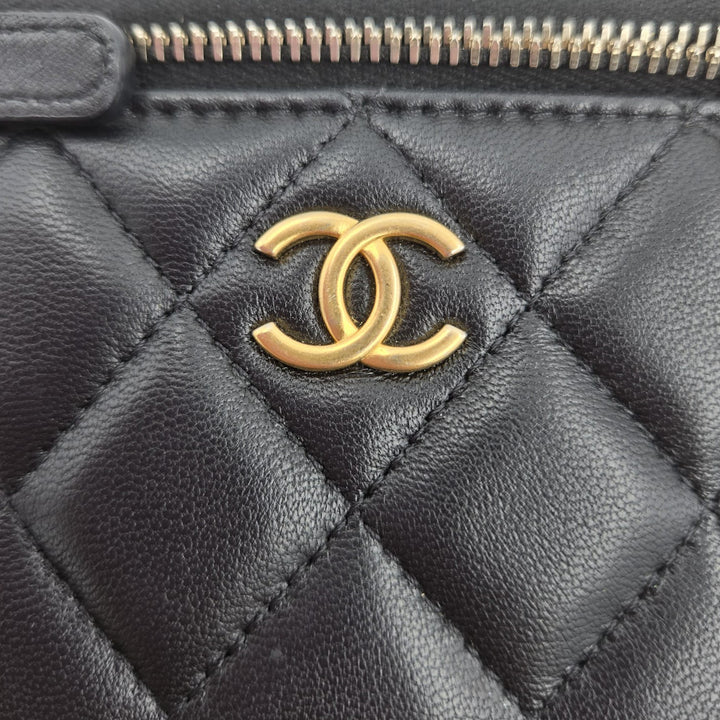 Chanel Lambskin Gold Top Handle Vanity Case