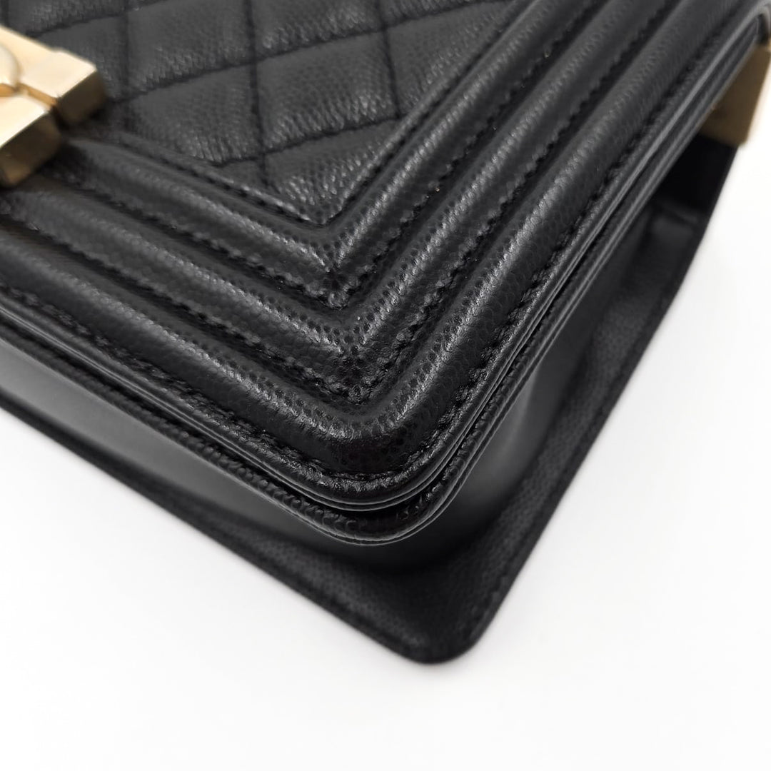 Chanel Small Black Calfskin Boy Bag