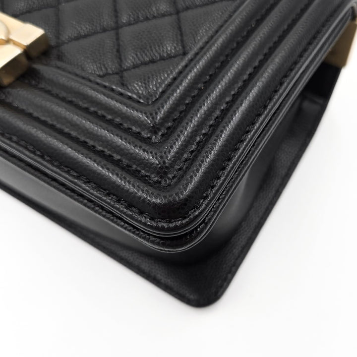 Chanel Small Black Calfskin Boy Bag