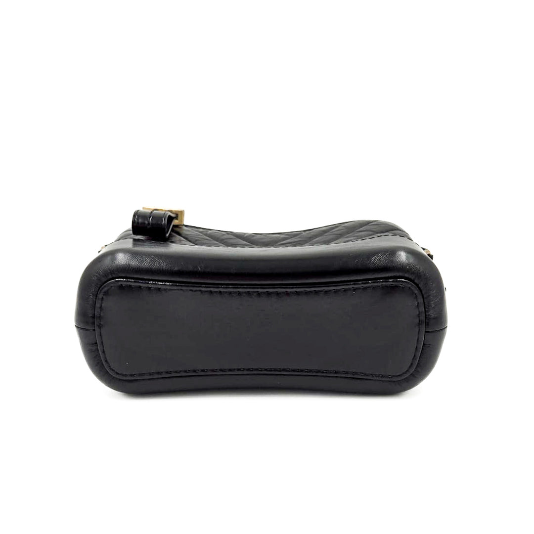 Chanel Small Black Aged Calfskin Gabrielle Bag