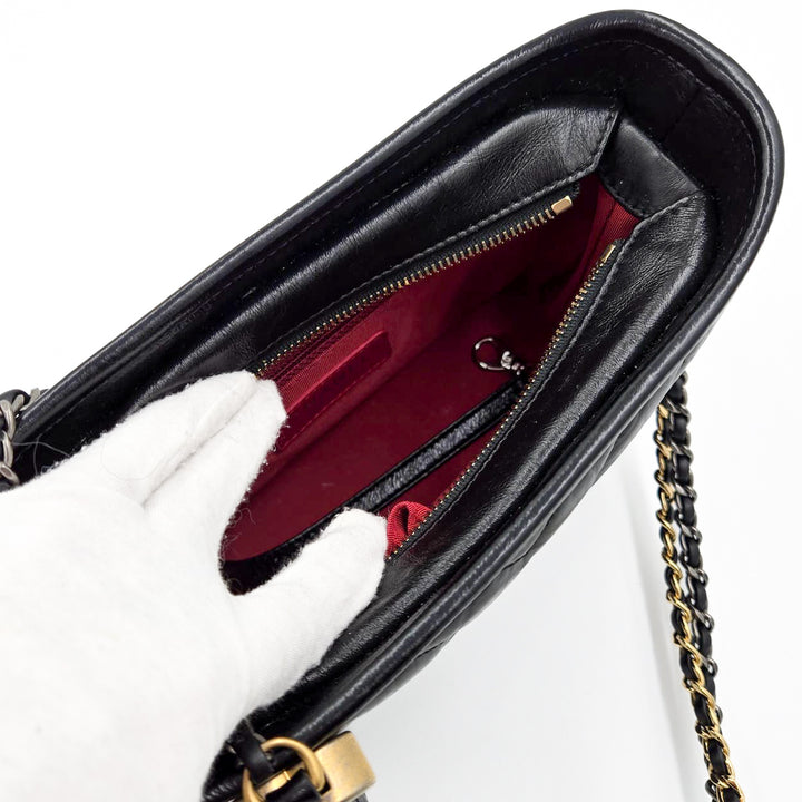 Chanel Small Black Aged Calfskin Gabrielle Bag