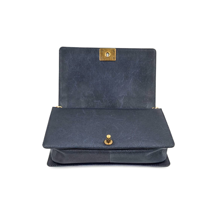 Chanel Large Blue Calfskin Boy Bag