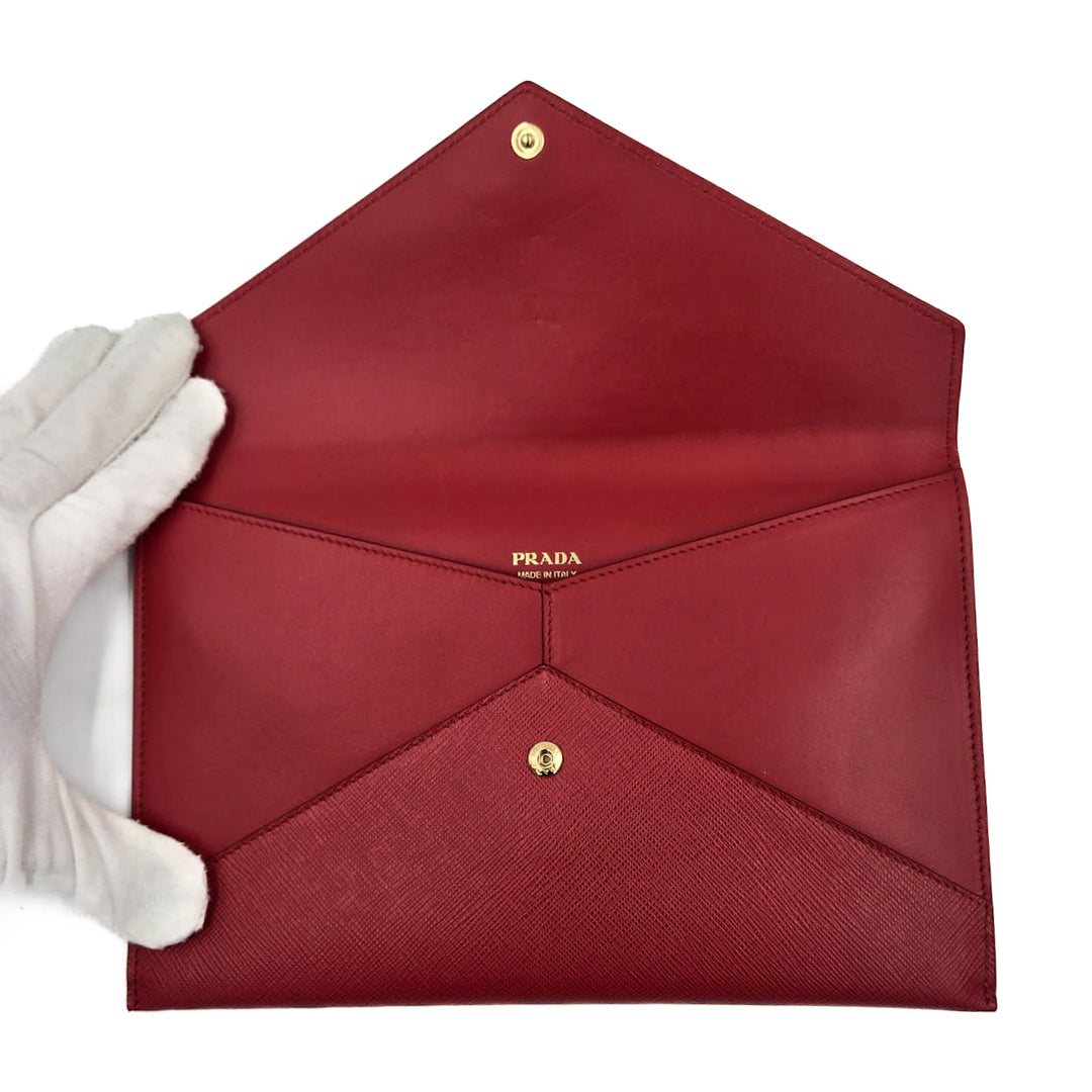 Prada Saffiano 3 Piece Clutch