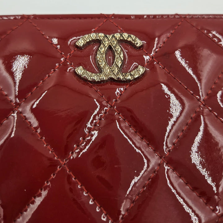 Chanel Patent Quilted Flap Wallet