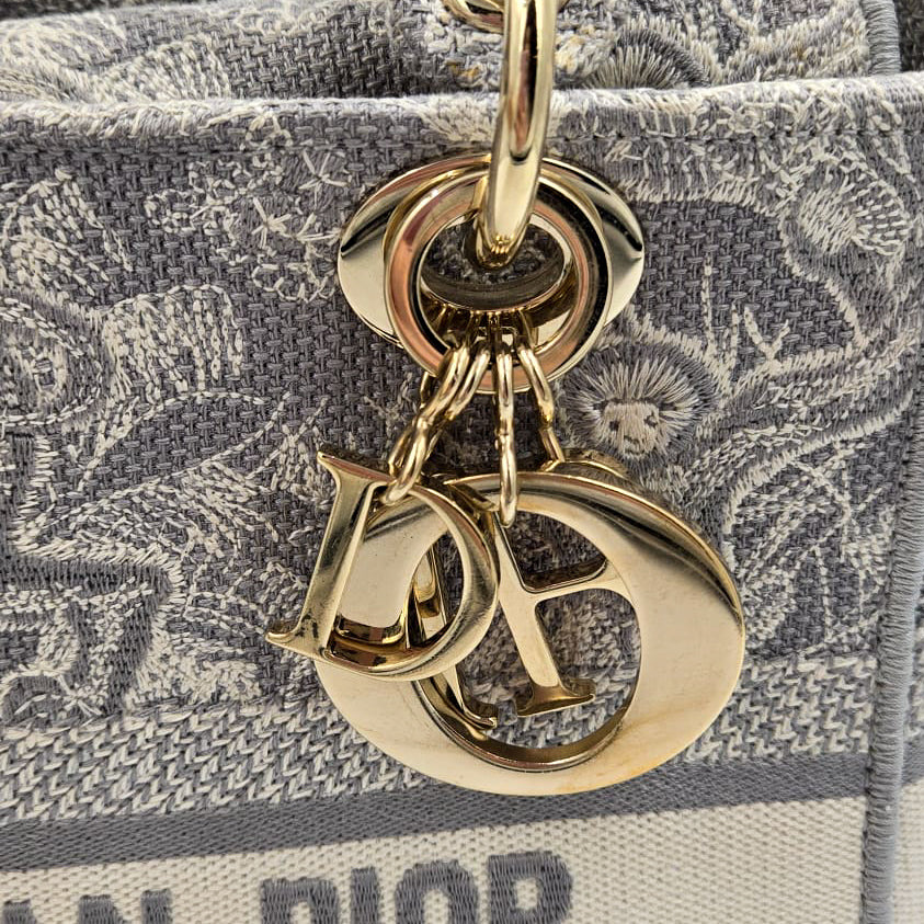 Christian Dior Medium Embroidered Canvas Lady D-Lite