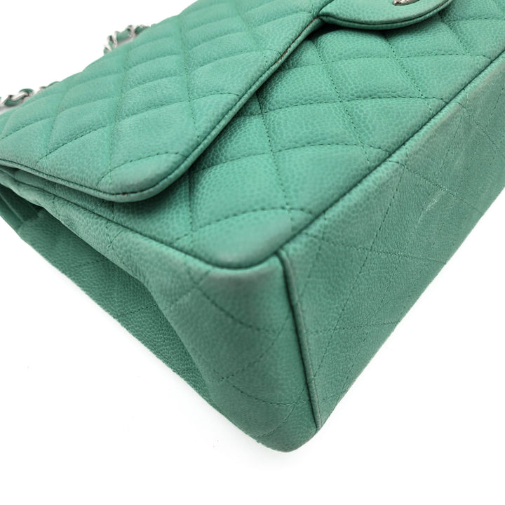 Chanel Maxi Teal Caviar Classic Double Flap Bag