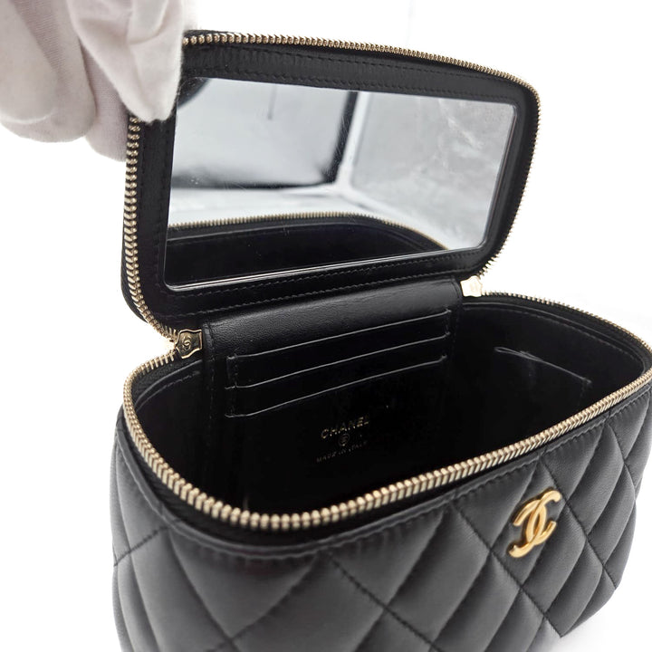Chanel Lambskin Gold Top Handle Vanity Case