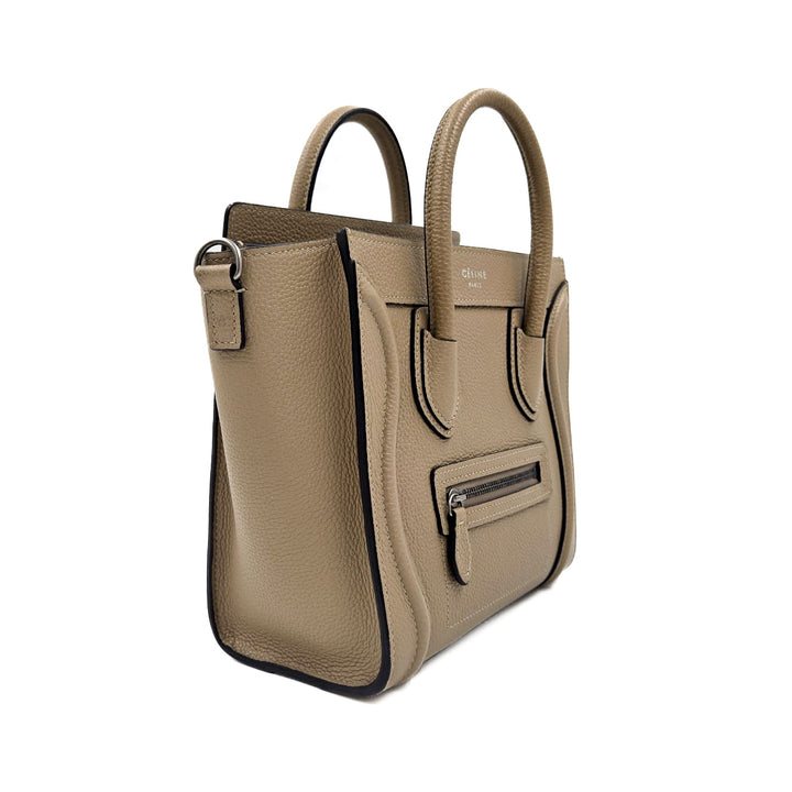 Celine Drummed Calfskin Nano Luggage Bag
