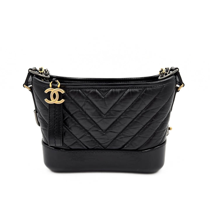 Chanel Small Black Aged Calfskin Gabrielle Bag