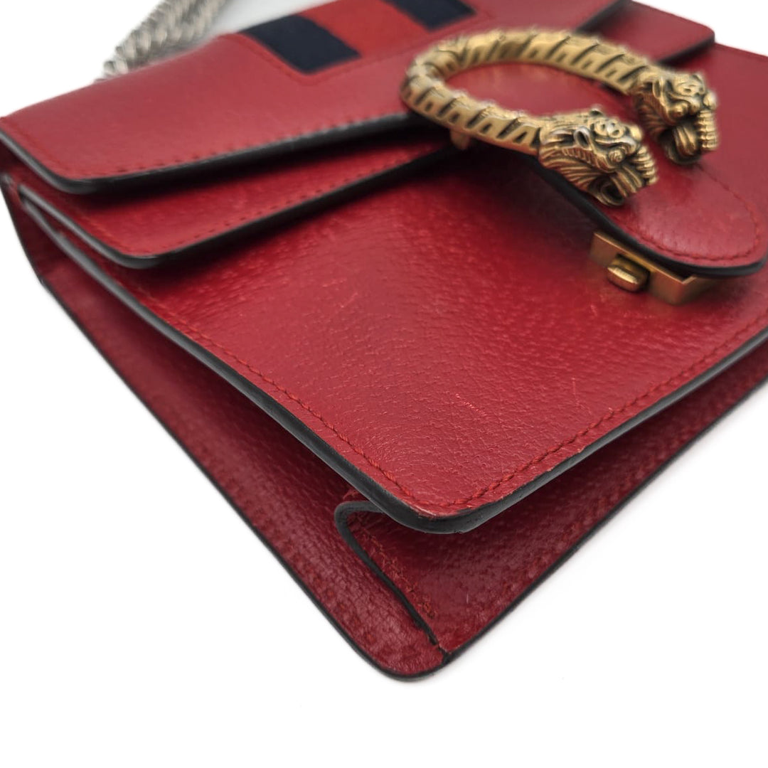 Gucci Red Web Mini Dionysus Shoulder Bag