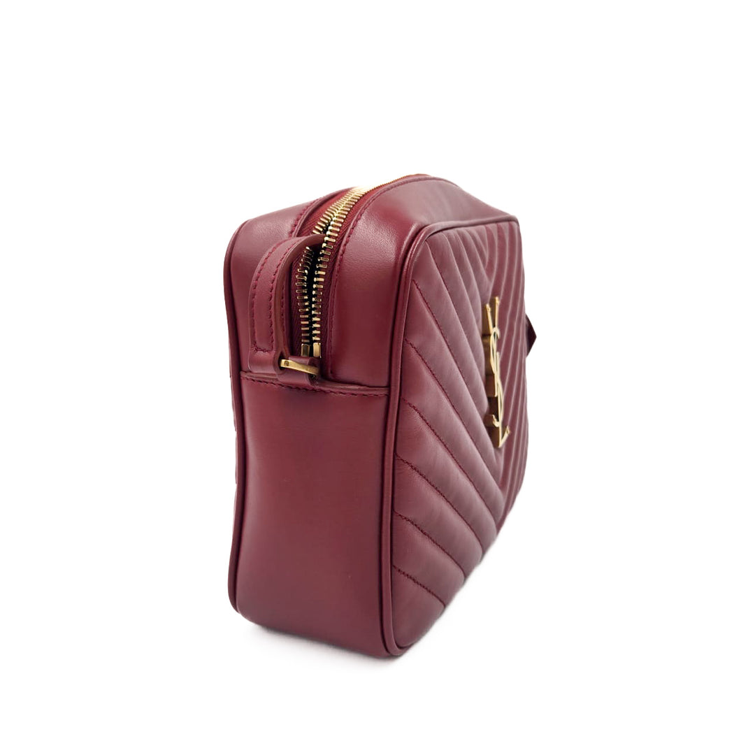 Saint Laurent Chevron Leather Lou Camera Bag