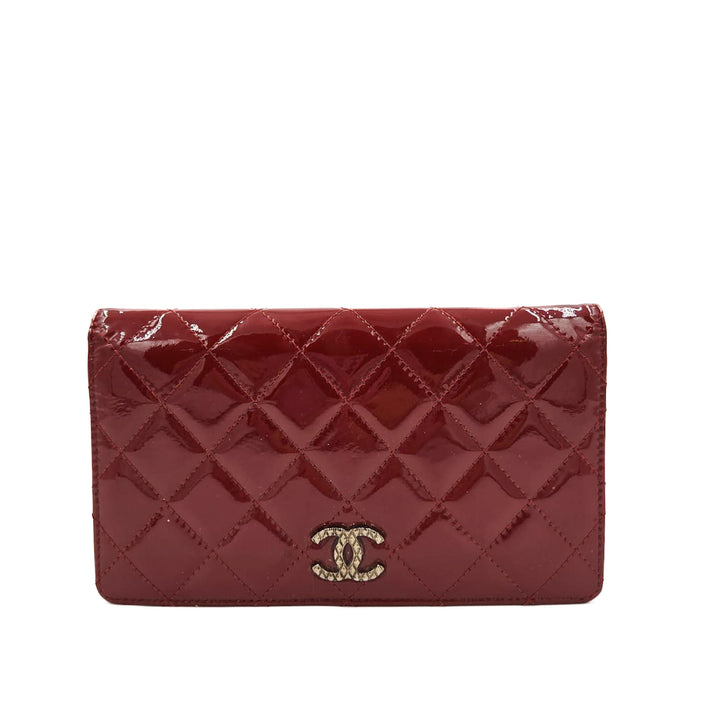 Chanel Patent Quilted Flap Wallet