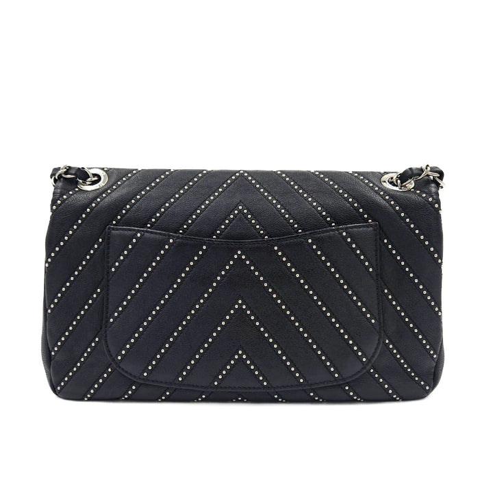 Chanel Medium Chevron Calfskin Stud Wars Flap Bag