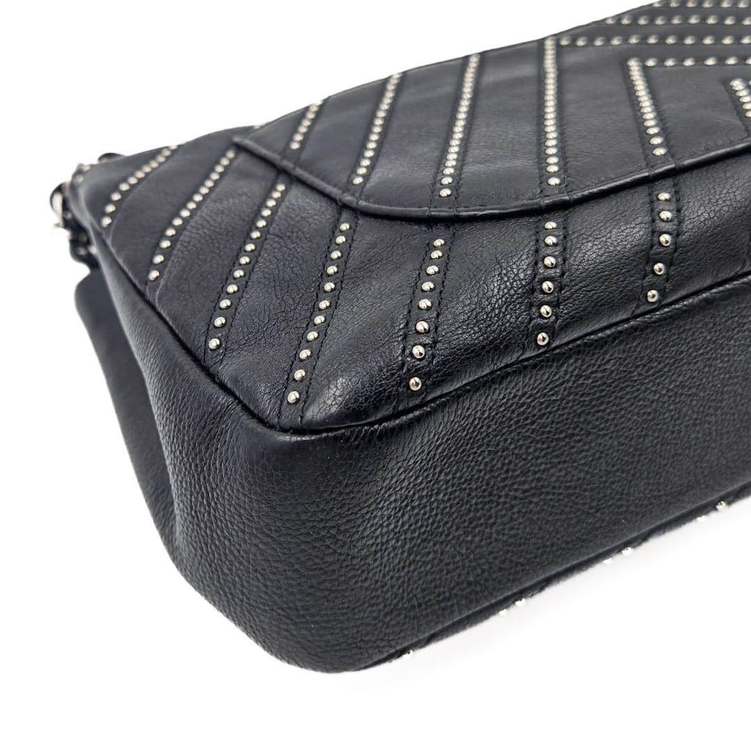 Chanel Medium Chevron Calfskin Stud Wars Flap Bag