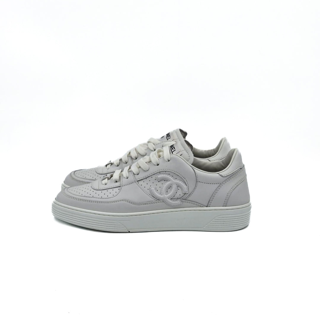 Chanel CC Low Top White Sneakers