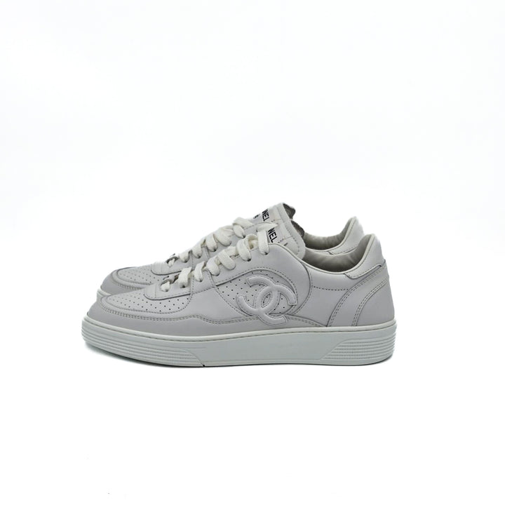 Chanel CC Low Top White Sneakers
